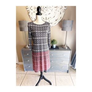 London Times dress 3/4 length sleeves Red Black